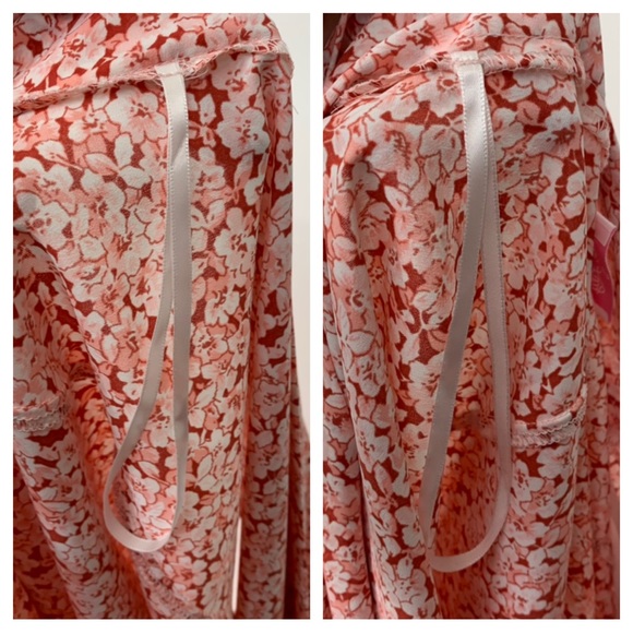 Pink Lily Floral Button Front Kimono Style Belted Oversized Short Sleeve Dress - Picture 12 of 15